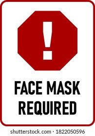 Stop Face Mask Required or No Mask No Entry Vertical Instruction Icon with an Aspect Ratio of 3:4 and Rounded Corners. Vector Image.