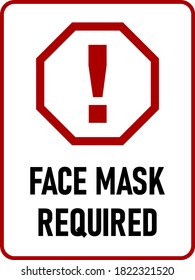 Stop Face Mask Required or No Mask No Entry Vertical Instruction Icon with an Aspect Ratio of 3:4 and Rounded Corners. Vector Image.