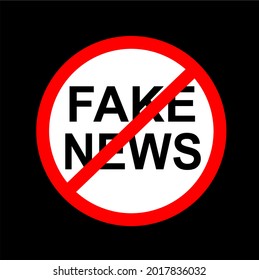 Stop fake new on black background .vector.  illustration