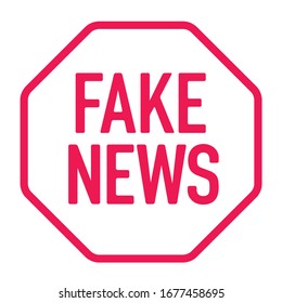 Detengan las noticias falsas y la desinformación en el letrero de los medios. Tipografía de ilustración vectorial de diseño gráfico