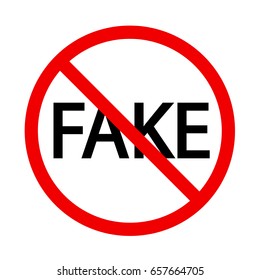 Stop fake. vector sign