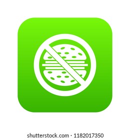 Stop fast food icon digital green for any design isolated on white vector illustration