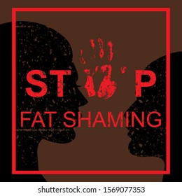 Stop Fat Shaming Concept. Vector Illustration. Body Shaming Sign