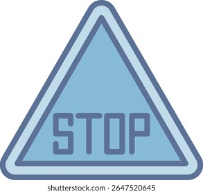Detener el icono de tono azul lleno