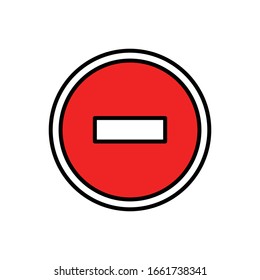Stop with filled line icon vector