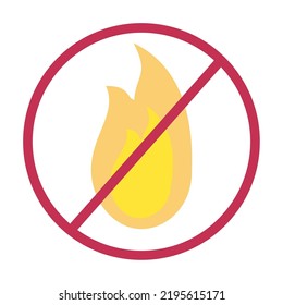 Stop Fire Flame Burn Isolated Icon