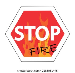 Stop fire forest, Dont do fire in forest. Fire pictogram