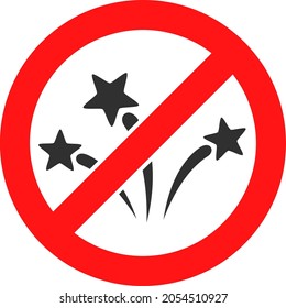 Stop fireworks vector illustration. Flat illustration iconic design of stop fireworks, isolated on a white background.
