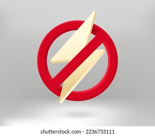 Stop flashing concept. 3d vector illustration
