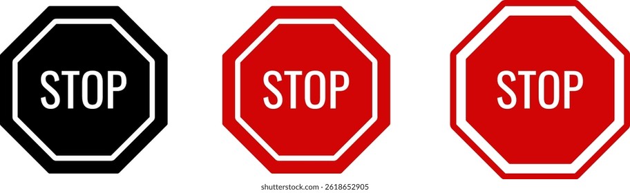 stop flat icon. do not enter. Warning stop sign. street icon collections. Restrict entry ban prohibition
