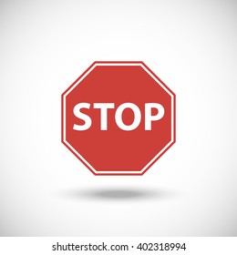 Stop. Flat simple modern illustration pictogram, vector
