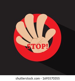 Stop Flat Simple Vector Design