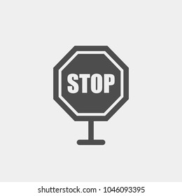 Stop flat vector sign