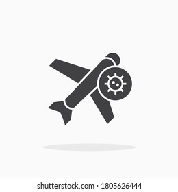 Detener vuelo, icono de virus. Para tu diseño, logotipo. Ilustración vectorial.