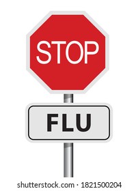 stop flu road sign, isolated on white background, vector illustration 