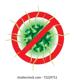 Stop Flu virus. Illustration isolated on white background