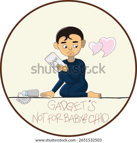 STOP GADGET FOR BABY AND CHILD VECTOR