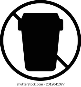 stop garbage vector glyph flat icon