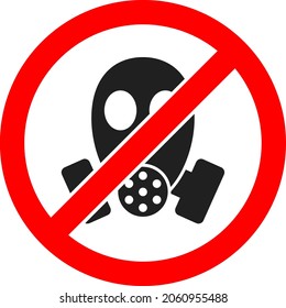 Stop Gasmask vector illustration. A flat illustration design of Stop Gasmask icon on a white background.