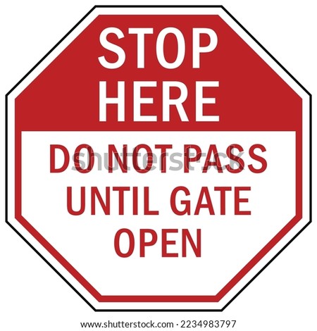 Stop at gate, Stop sign and labels restricted area authorized personnel only private property under security camera no trespassing employee only