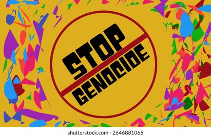 stop genocide , colorful background , stop violence