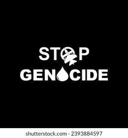 Detener el signo del genocidio, Detener el tema de la guerra Visual, puede usarse para el diseño de afiches, pancarta, pegatina, camiseta, sitio web, ilustración de arte, ilustración de noticias o elemento de diseño gráfico. Ilustración vectorial