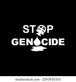 Detener el signo del genocidio, Detener el tema de la guerra Visual, puede usarse para el diseño de afiches, pancarta, pegatina, camiseta, sitio web, ilustración de arte, ilustración de noticias o elemento de diseño gráfico. Ilustración vectorial