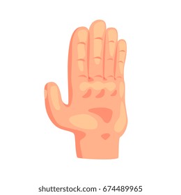 Stop gesture hand sign cartoon vector Illustration