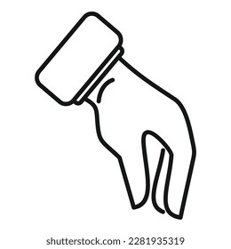 Stop gesture icon outline vector. Finger hold. Palm hand