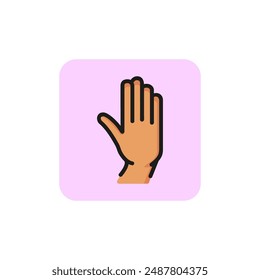 Stop gesture line icon. Palm, goodbye, hand. Warning concept. Vector illustration can be used for topics like prohibition, restriction, warning