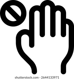 Stop Gesture, Stop, Stop Sign Outline Icon