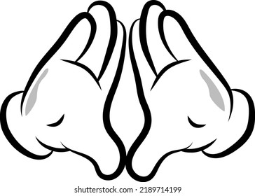 Stop Gesture Two Hands Black White Stock Vector (Royalty Free ...