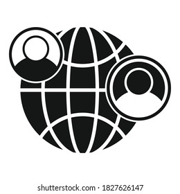 Basta de un ícono de racismo global. Ilustración simple del icono del vector del racismo global parado para el diseño web aislado en fondo blanco