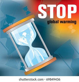 stop global warming. hour glass