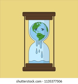 Stop global warming hourglass