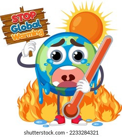 Stop global warming vector concept illustration