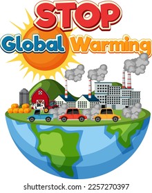 Stop global warming vector concept illustration
