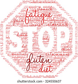 Stop Gluten word cloud on a white background. 