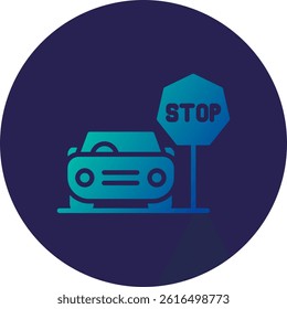 Stop Glyph Circle Gradient Icon