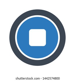 stop glyph color vector icon