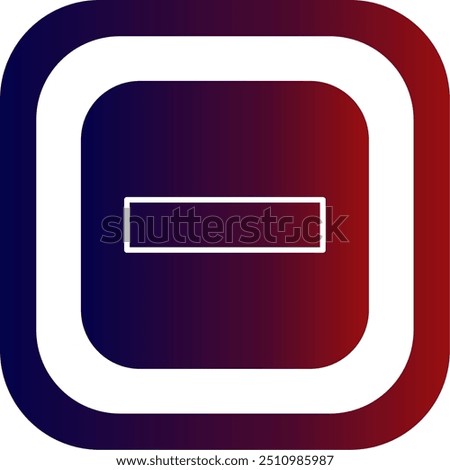 Stop Glyph Gradient Round Corner Vector Icon Design