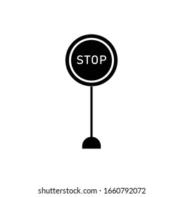Stop with glyph icon illustration