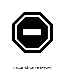 Stop with glyph icon illustration