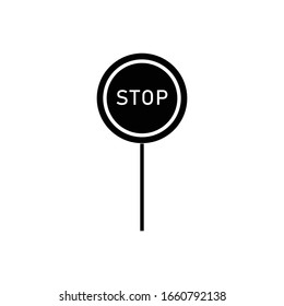 Stop with glyph icon illustration