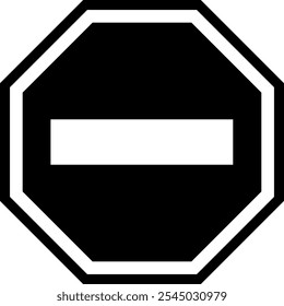 Stop with glyph icon illustration