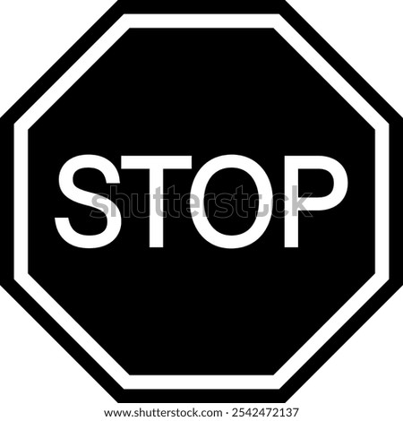 Stop with glyph icon illustration