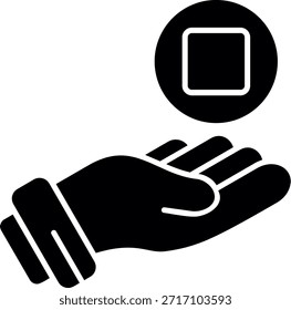 Detener diseño de icono de estilo de glifo