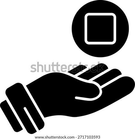 Stop Glyph Style Icon Design