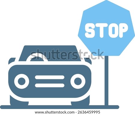 Stop Glyph Two Colour Icon