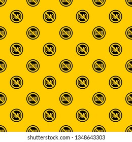 Stop GMO pattern seamless vector repeat geometric yellow for any design